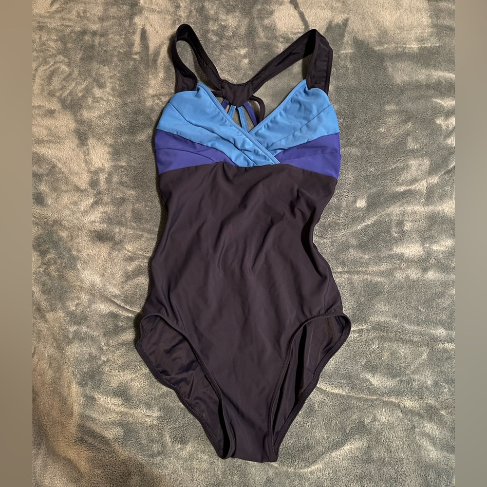 Blue and Black Dance Leotard
